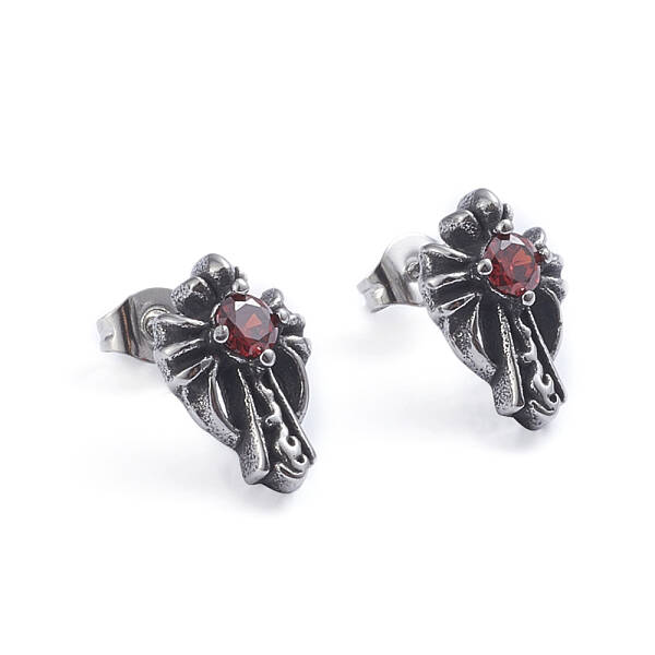 Retro 304 Stainless Steel Stud Earrings