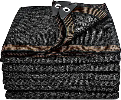 50% Black Shade Cloth 20 x 30 FT Durable HDPE Mesh Tarp with Grommets for Garden Sunblock Shading Antifreezing Greenhouse Bar...
