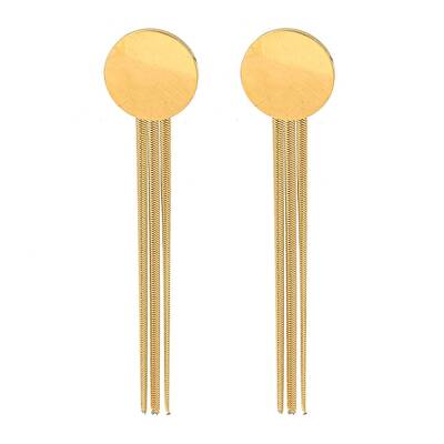 Ion Plating(IP) Golden 304 Stainless Steel Dangle Stud Earrings