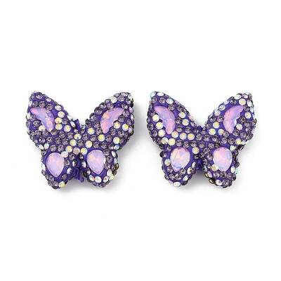 Handmade Polymer Clay Rhinestone Beads