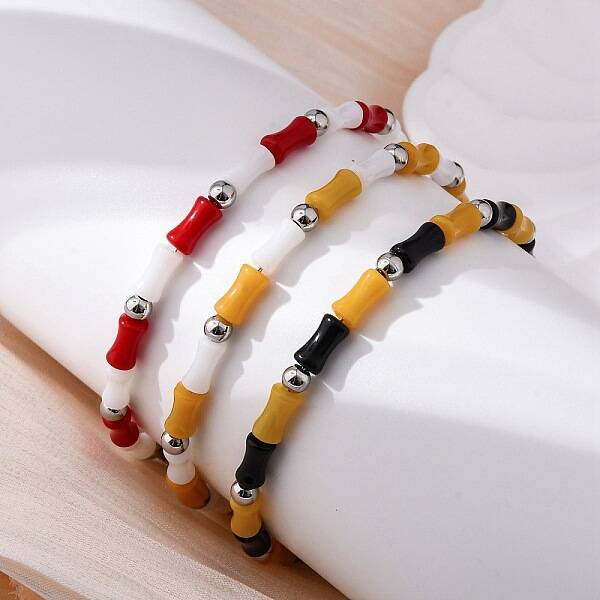 304 Stainless Steel Beaded Bracelets for Women