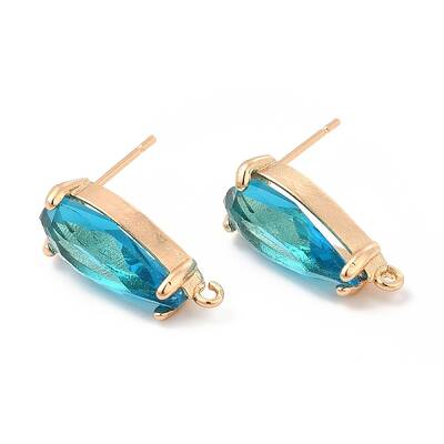 K9 Glass Stud Earring Teardrop Findings