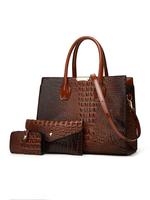 Women's Crocodile Embossed Everything Tote Bag, Large Capacity Hand Carry Bag & Wallet & Card Holder, Summer 2025 Long Wallet...