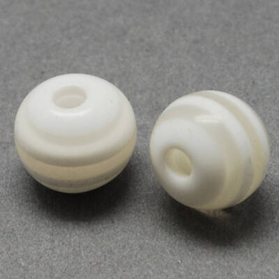 Round Striped Resin Beads