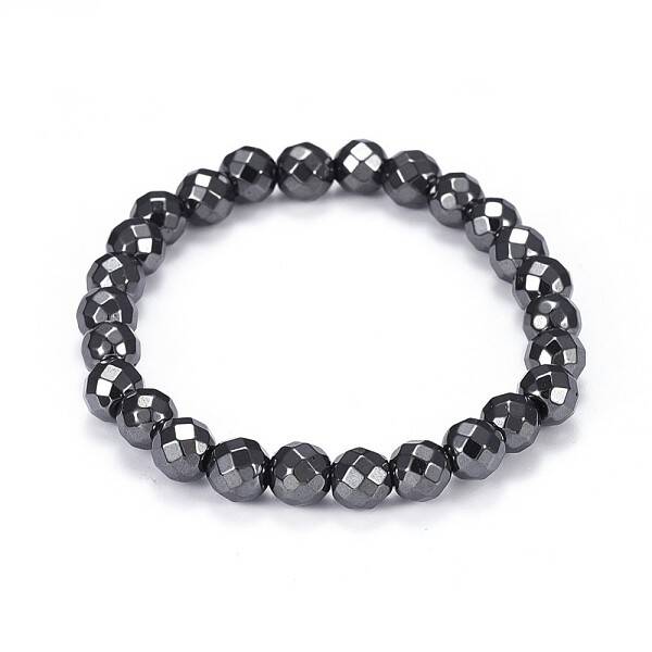 Synthetic Magnetic Hematite Stretch Bracelets
