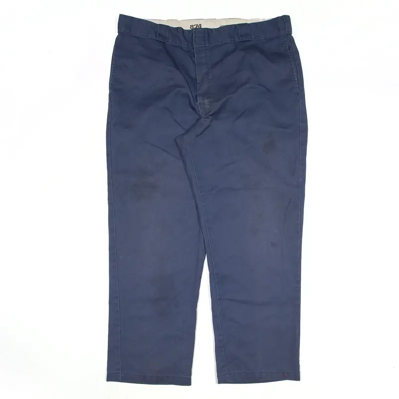DICKIES 874 Workwear Trousers Blue Regular Straight Mens W40 L30