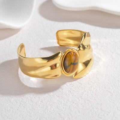 304 Stainless Steel Turquoise Cuff Bangles for Women