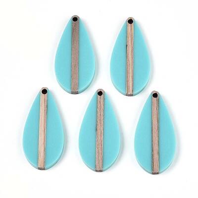 Opaque Resin & Wood Pendants