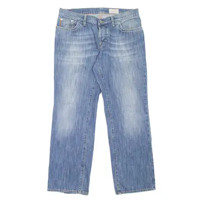 BOSS HUGO BOSS Mens Jeans Blue Regular Straight Stone Wash W36 L32