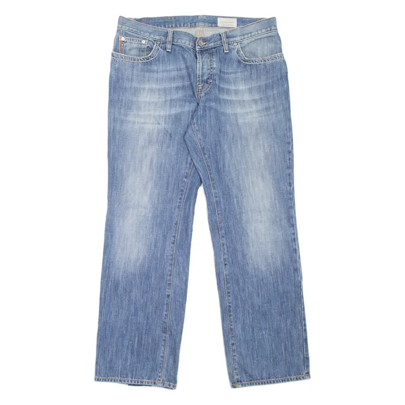 BOSS HUGO BOSS Mens Jeans Blue Regular Straight Stone Wash W36 L32