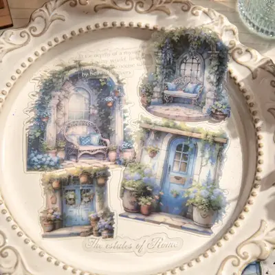 Classic Dream Cabin Pattern Sticker, 15 Sheets/pack Waterproof Self Adhesive Decor Paper, Decor Sticker for Gift Greeting Car...