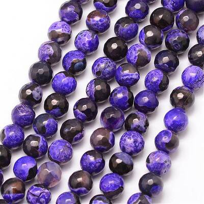 Natural Fire Crackle Agate Bead Strands