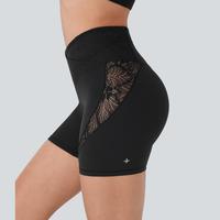 Halara Softlyzero™ Crossover High Waisted Contrast Lace Back Pocket Yoga Biker Shorts 5''-UPF50+