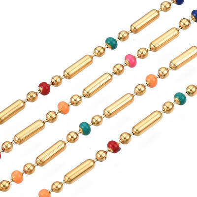 304 Stainless Steel & Enamel Ball Chains