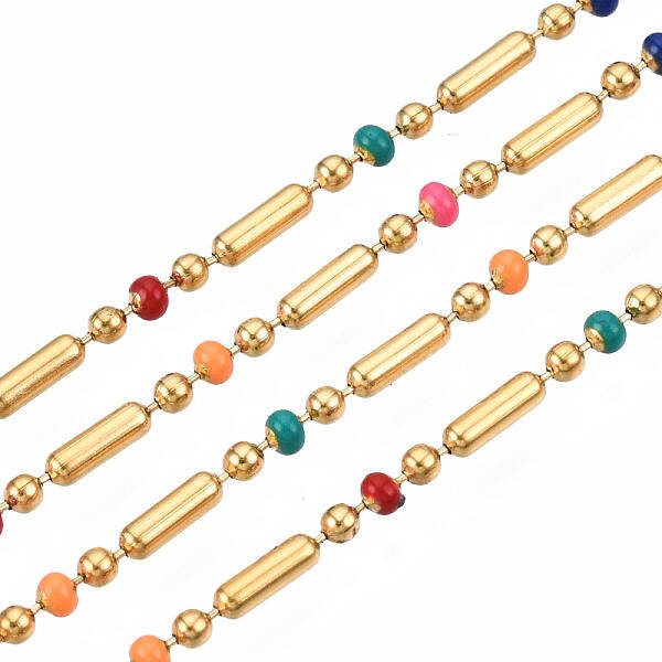 304 Stainless Steel & Enamel Ball Chains