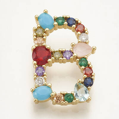 Brass Micro Pave Cubic Zirconia Pendants
