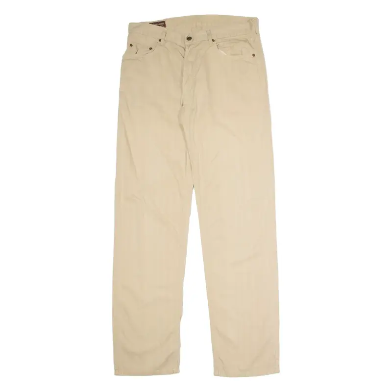 MARLBORO Mens Trousers Beige Regular Straight W34 L34
