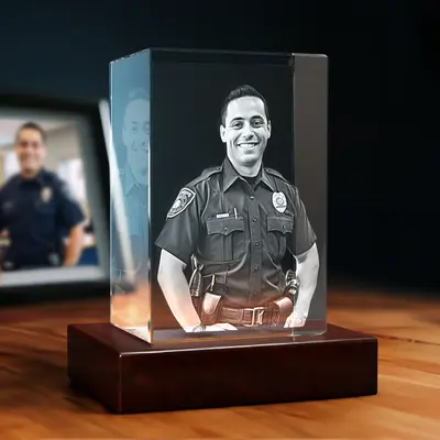 3D Memory Crystal™ - Tabletop - Rectangle - Law Enforcement-Standard / Max