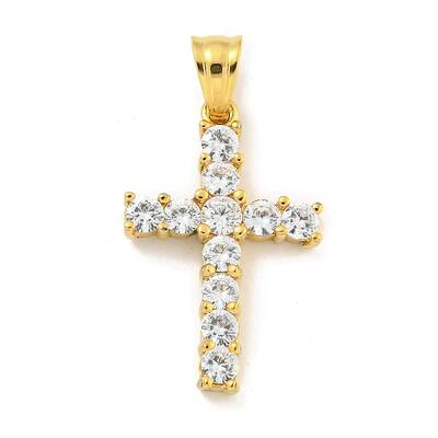 Ion Plating(IP) 304 Stainless Steel Cubic Zirconia Pendants