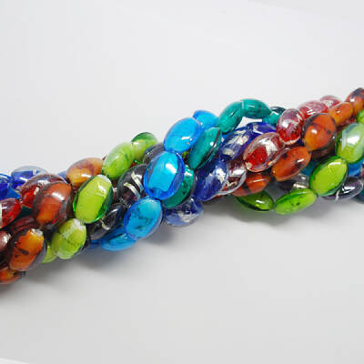 Handmade Silver Foil Glass Beads