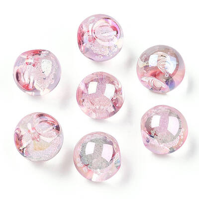 UV Plating Rainbow Iridescent Acrylic Beads
