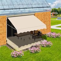 Yaheetech Retractable Awning - Height Adjustable Outdoor Sun Shade Awning with Manual Crank Handle, Aluminum for Backyard/Gar...