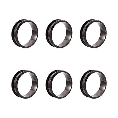 6Pcs 6 Sizes Stainless Steel Grooved Finger Ring Settings