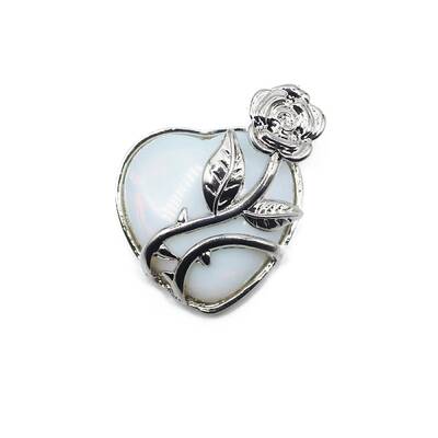 Opalite Heart Pendants