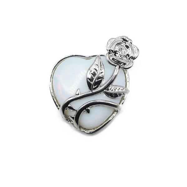 Opalite Heart Pendants