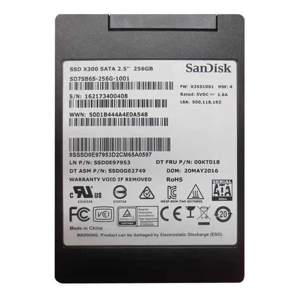 SSD0E97953 Lenovo 256GB SATA 6GB/s 2.5-Inch Internal Solid State Drive