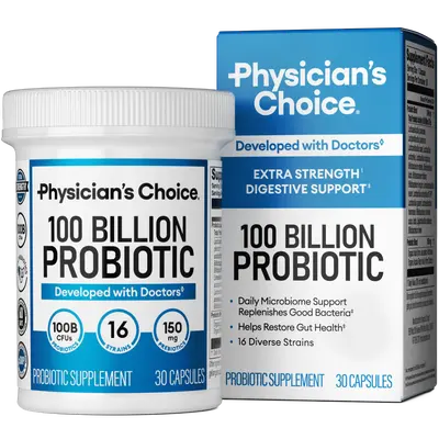 Physician's Choice 100 Billion Advanced Probiotic with 100B CFUs & 16 Strains + Prebiotics - Supports Digestion, Gas & Bloati...