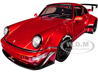 RWB Body Kit Red Metallic with Black Stripes Pink Slips Series 1/18 Diecast Model Car by Jada