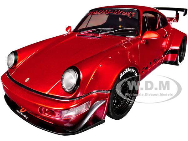 RWB Body Kit Red Metallic with Black Stripes Pink Slips Series 1/18 Diecast Model Car by Jada