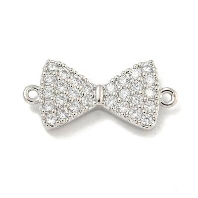 Brass Micro Pave Clear Cubic Zirconia Connector Charms
