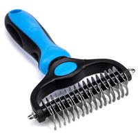 Pet Grooming Brush, Double Sided Shedding and Deshedding Bottom Rake for Dogs and Cats, Extra Wide Dog Grooming Brush, Pet Gr...