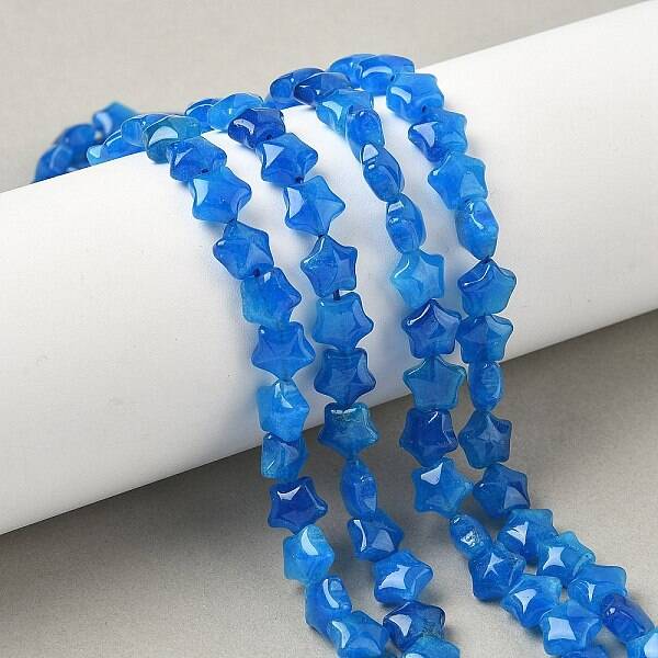 Dyed Natural Malaysia Jade Star Beads Strands