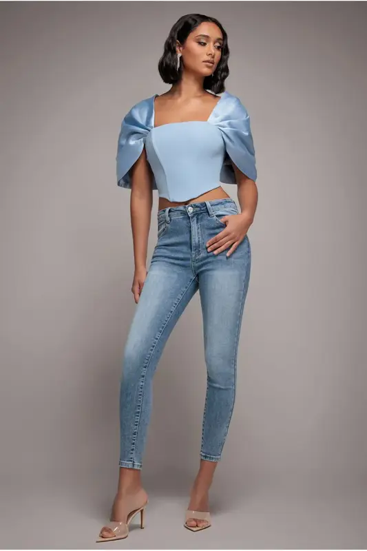 Goddiva denim Skinny Fit Stretch Denim Jeans - Blue