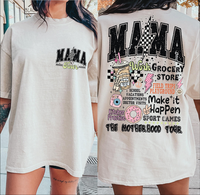 Mama World Tour Shirt 2 Sides, Funny Mom Life Graphic Tee, Motherhood Gift, Retro Mom Sweatshirt, Motherhood T-Shirt, Mother'...