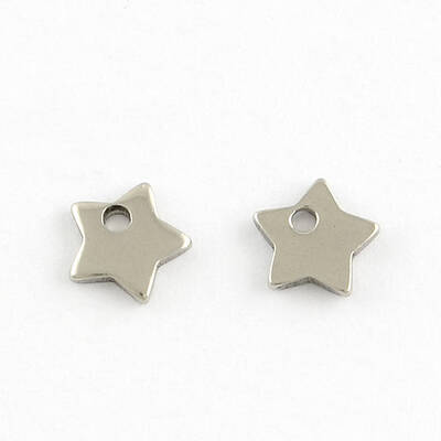 Non-Tarnish 304 Stainless Steel Five-Pointed Star Charms Pendants