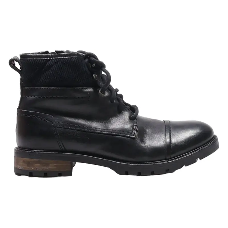 TOMMY HILFIGER Lace-Up Boots Black Leather Mens UK 8