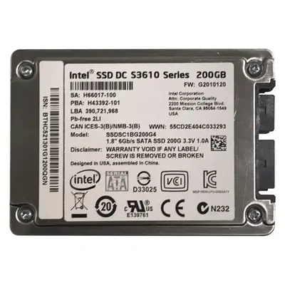 Intel SSDSC1BG200G4 | DC S3610 200GB Multi-Level Cell SATA 6Gb/s 1.8-Inch Solid State Drive