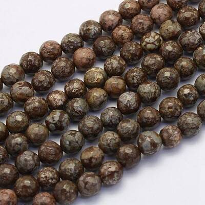Natural Snowflake Obsidian Beads Strands
