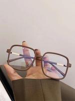 Unisex Simple Style Plain Color Square Frame Anti-blue Light Eyeglasses, Lightweight Frame Eyeglasses for Everyday Use, Fashi...