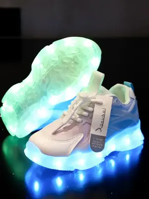 USB Rechargeable LED Light Shoes, Glow in The Dark Casual Sneakers, Street Dancing Shoes, Boys Girls Glow-in-the Dark Casual ...