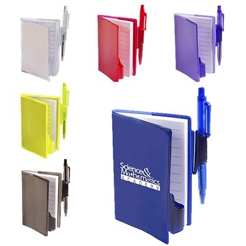 300 Custom Clear-View Jotter With Pen - PVC Cover & 80 Pages