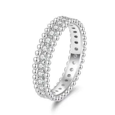 Agato AGT-R17W Clear Zirconia Silver Ring - Circuit: 52mm