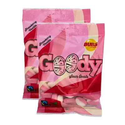 BUBS Goody Strawberry Vanilla Sour Candy - Pack of 2 90gram bags - Bonbon Sweet swedish  bubs