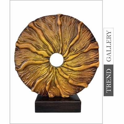 Abstract Round Wood Sculpture Hand Carved Modern Sculpture Creative Desktop Art Original Table Figurine | FERTILITY 18.5"...