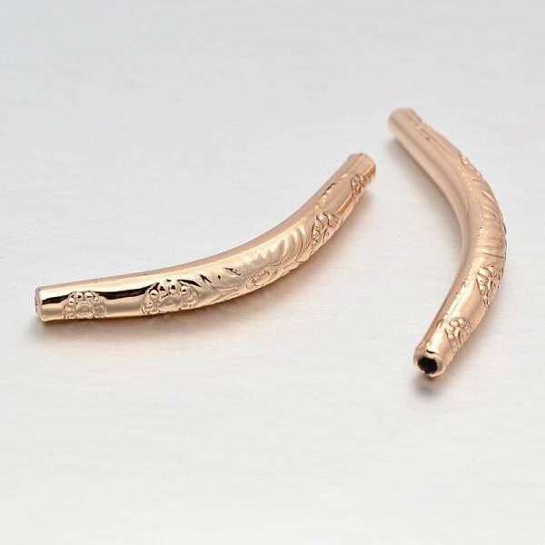 Alloy Curved Tube Beads