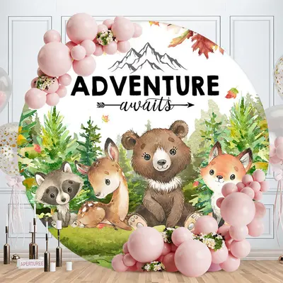 Adventure Awaits Animals Safari Birthday Backdrop - Aperturee